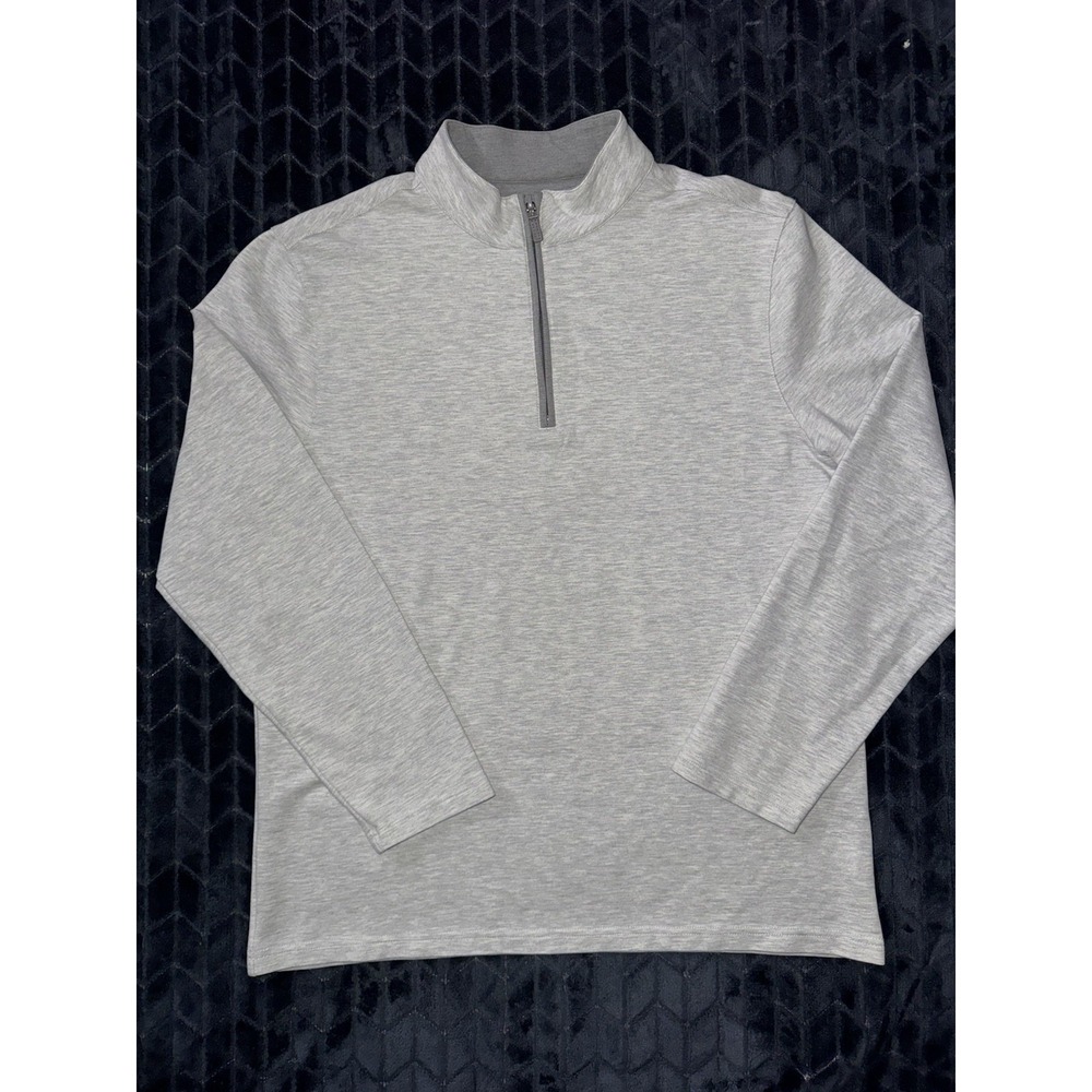 Mizzen & Main Men's Sweater Gray 1/ Zip Up Regular Fit Golf Pullover Sz M